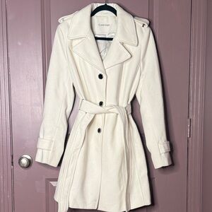 Calvin Klein Women's Cream Trench Coat